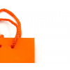 Shopper plastificato arancio, maniglia in cotone, confezione da 12 pezzi