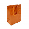 Shopper plastificato tabacco, formato 11x14.6 cm, maniglia in cotone