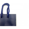 Shopper blu in carta plastificata opaca, con maniglia in cotone