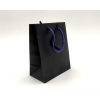 Shopper in carta sealing blu, formato 11.4x14.6 cm, maniglia in cotone