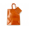 Shopper plastificato tabacco, formato 11x14.6 cm, maniglia in cotone