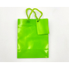 Shopper plastificato colore verde mela, maniglia in cotone, confezione da 12 pezzi