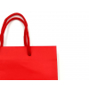 Shopper rosso in carta plastificata opaca, maniglia in cotone