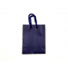 Shopper blu in carta plastificata opaca, con maniglia in cotone