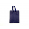 Shopper blu in carta plastificata opaca, con maniglia in cotone