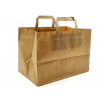 Shopper avana in carta sealing millerighe, fondo largo con maniglia piatta, 32+20x23 cm, confezione da 50 pezzi