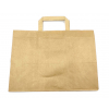 Shopper avana in carta sealing millerighe, fondo largo con maniglia piatta, 32+20x23 cm, confezione da 50 pezzi