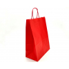 Shopper rosso in carta kraft con maniglia ritorta