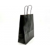 Shopper nero in carta sealing millerighe con maniglia ritorta