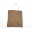 Shopper marrone con fondo largo quadrato e maniglia ritorta
