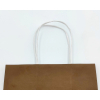 Shopper marrone con fondo largo quadrato e maniglia ritorta