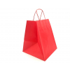 Shopper rosso con fondo largo quadrato e maniglia ritorta