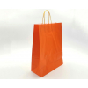 Shopper arancione in carta kraft con maniglia ritorta