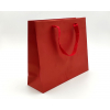 Shopper rosso Elegant natural chic  con maniglia in fettuccia cotone