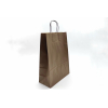 Shopper marrone in carta sealing millerighe con maniglia ritorta