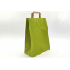 Shopper sealing millerighe verde chiaro con maniglia piatta
