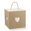Scatola automontante avana cuore con cordino, 21x21x21 cm, cartone da 20 pezzi