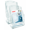 Portadepliant PVC trasparente formato A4 modello con 3 tasche