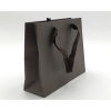 Shopper cacao "Elegant natural chic"  con maniglia in fettuccia cotone