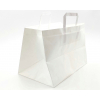 Shopper kraft bianco fondo largo con maniglia piatta