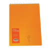 Blok notes con spirale plastificata, formato A4, a quadretti da 5 mm