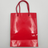 Shopper rosso plastificato lucido "Elegant chic" con maniglia cordone cotone