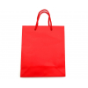 Shopper rosso in carta plastificata opaca, maniglia in cotone