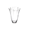 Vaso smerlato in vetro trasparente, diametro 30 cm, altezza 40 cm