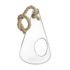 Vaso in vetro sospeso con corda, diametro 12 cm, altezza 16 cm