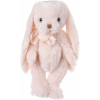 Coniglio peluche Andre bianco con fiocco in velluto panna, altezza 40 cm