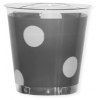 Bicchiere plastica 300cc argento con pois bianchi confezione da 10 pezzi