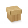 Scatola Cubetto in cartoncino onda avana con coperchio, formato 5x5x5cm