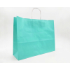 Shopper verde acqua - tiffany antico in carta kraft con maniglia ritorta bianca