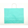 Shopper verde acqua - tiffany antico in carta kraft con maniglia ritorta bianca