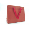 Shopper rosso Elegant natural chic  con maniglia in fettuccia cotone