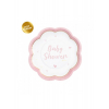 Piatto sagomato in cartoncino fantasia Baby Shower, confezione da 8 pezzi