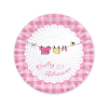 Piatto in cartoncino fantasia Baby Shower rosa, confezione da 10 pezzi