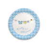 Piatto in cartoncino fantasia Baby Shower azzurro, confezione da 10 pezzi