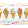 Sacchetto in carta kraft bianco 43 gr, stampa "Coni gelato", cartone da 10 kg.