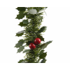 Festone per albero verde con bacche e agrifoglio, lunghezza 270 cm, diametro 10 cm