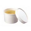 Contenitore con coperchio linea SOUP in cartoncino bianco, capienza 230cc, confezione da 25 pezzi