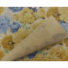 Carta da regalo "Natura Kraft" con fiori blu e beige, in fogli, formato 70x100 cm, confezione da 25 fogli
