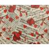 Carta regalo patinata in fogli, fantasia stampa cuori e note musicali, 70x100 cm, confezione da 25 fogli