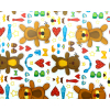 Carta regalo patinata in fogli, fantasia stampa orsetti, 70x100 cm, confezione da 25 fogli
