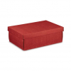 Scatola base rettangolare con coperchio in cartone seta bordeaux, 26x38x13 cm