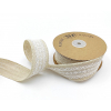 Rotolo nastro cotone naturale "Old Times" con pizzo bianco, altezza 40mm, lunghezza 10 metri