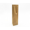 Shopper per mini bottiglie in carta kraft avana, 8x30 cm, con maniglia in cotone, confezione da 12 pezzi