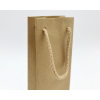 Shopper per mini bottiglie in carta kraft avana, 8x30 cm, con maniglia in cotone, confezione da 12 pezzi