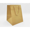 Shopper in carta kraft avana con fondo largo quadrato, 26+26x35 cm, confezione da 12 pezzi