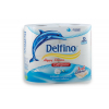 Carta igienica compatta Delfino 3 veli prorumata, 330 strappi, confezione da 4 rotoli